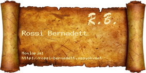 Rossi Bernadett névjegykártya